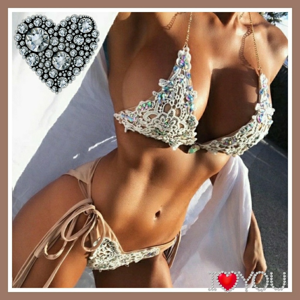 ⭐ SEXY LACE / RHINESTONE DETAILED BIKINI